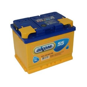 Автомобильный аккумулятор АКОМ 55.0 А. Ч. обратная полярность