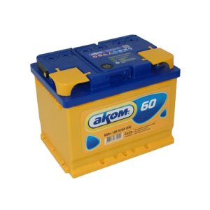 Автомобильный аккумулятор АКОМ 60 А. Ч. прямая полярность