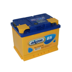 Автомобильный аккумулятор АКОМ 65 А. Ч. прямая полярность