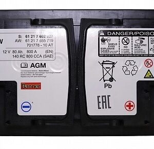 Автомобильный аккумулятор BMW 61217555719 AGM 80Ah 800A